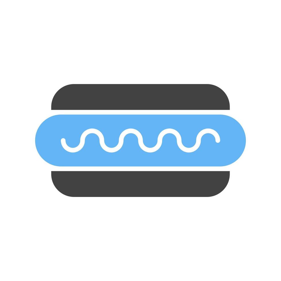 icône bleue et noire de glyphe de hot-dog vecteur