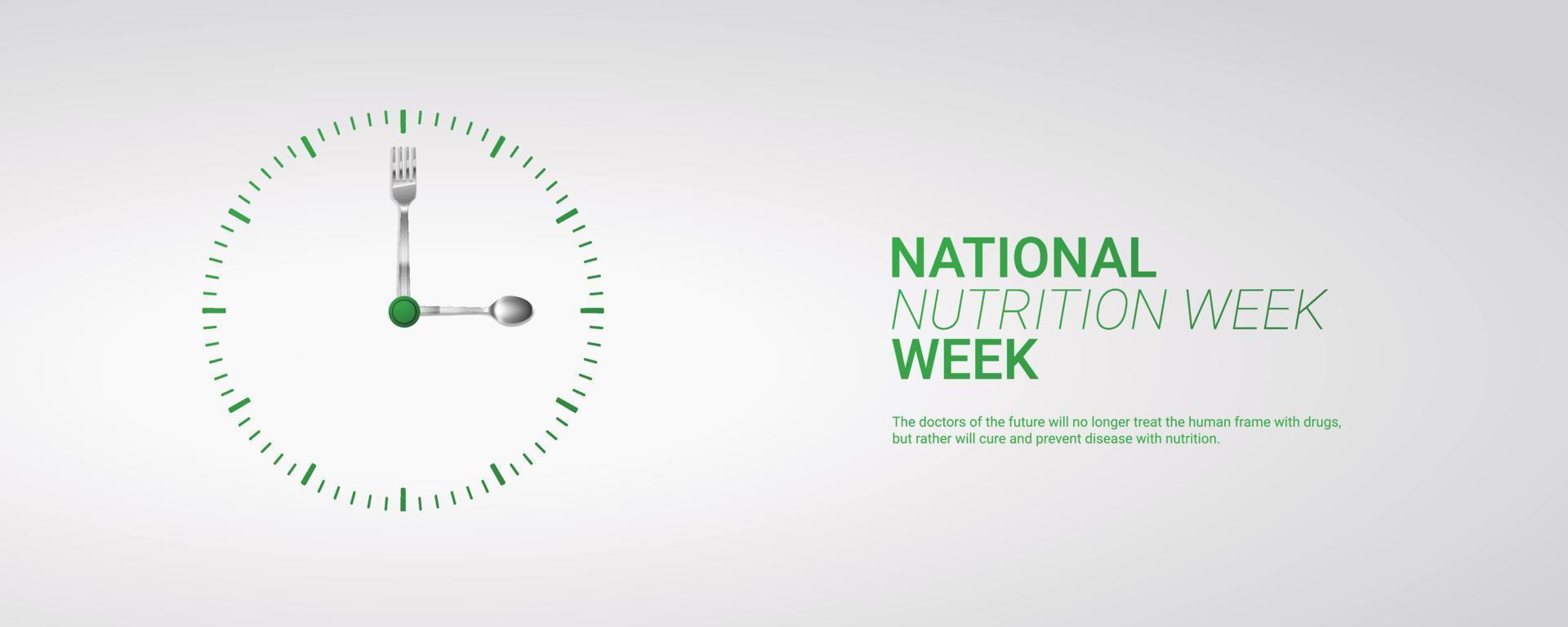 semaine nationale de la nutrition célébrée chaque année du 1er au 7 septembre vecteur