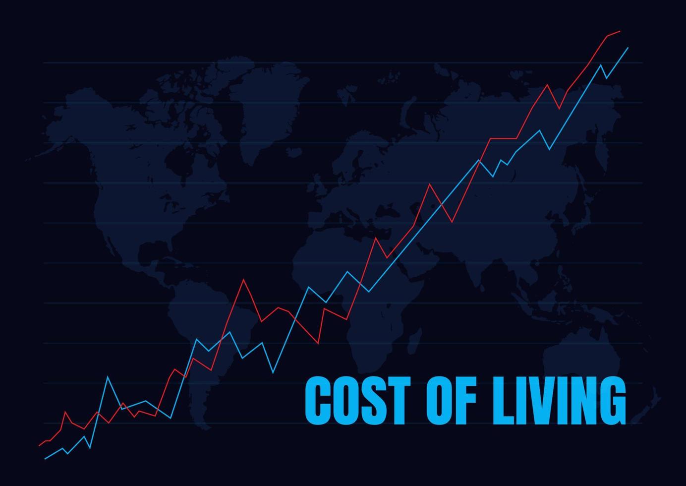 graphique montrant l'augmentation du coût de la vie vecteur