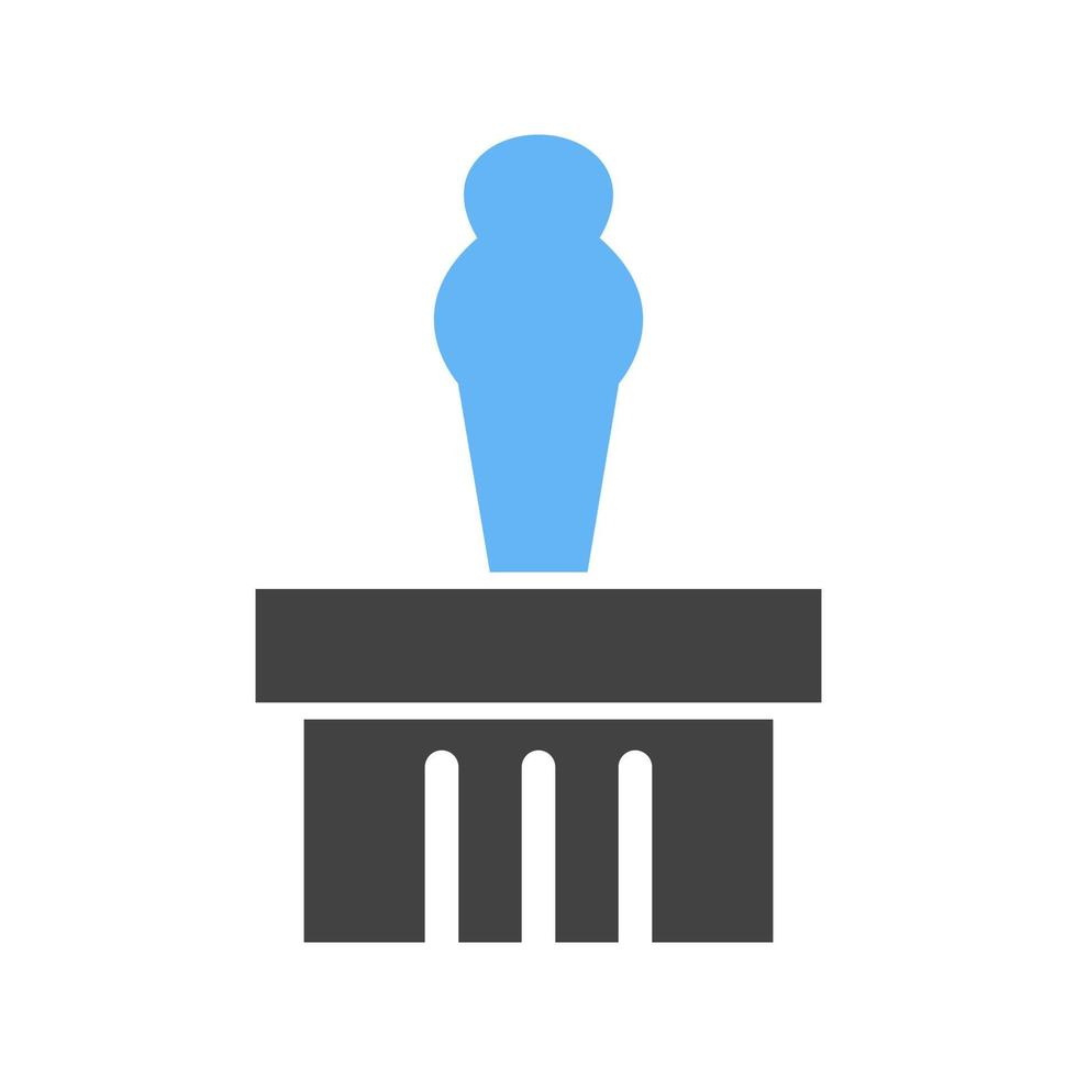 monument afficher glyphe bleu et noir icône vecteur