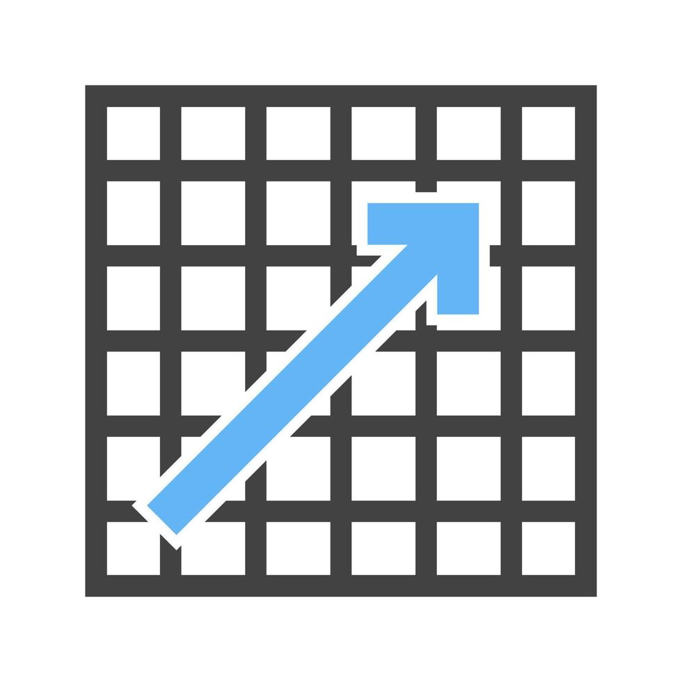 icône bleue et noire de glyphe de statistiques en hausse vecteur