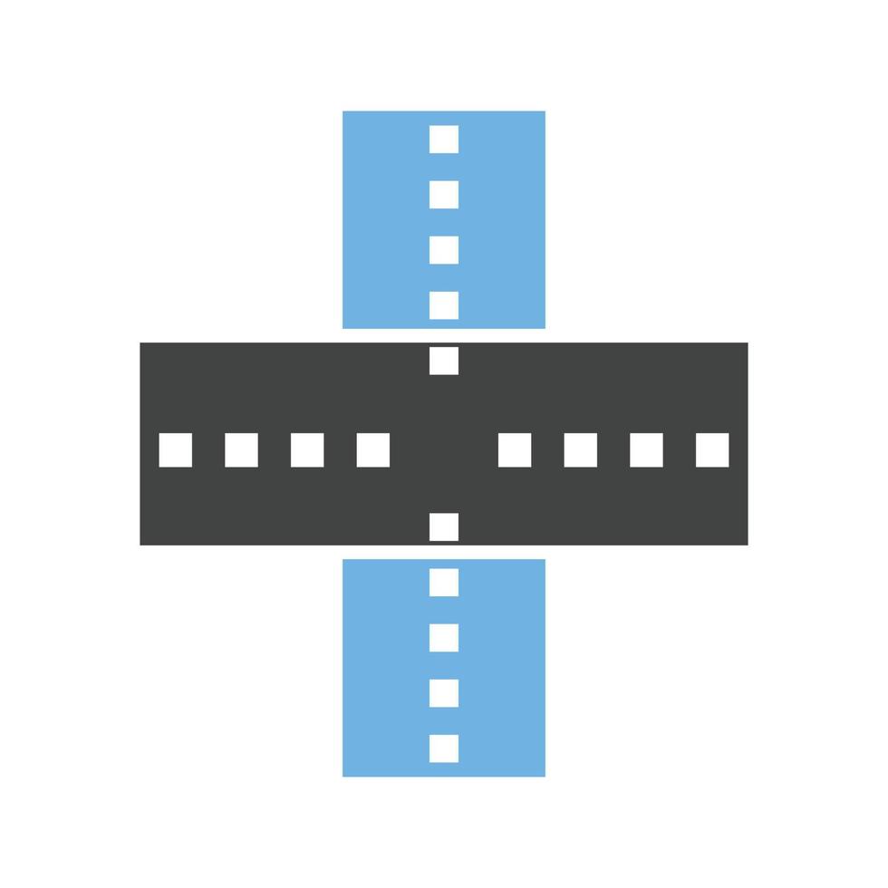 icône bleue et noire de glyphe de route liée vecteur