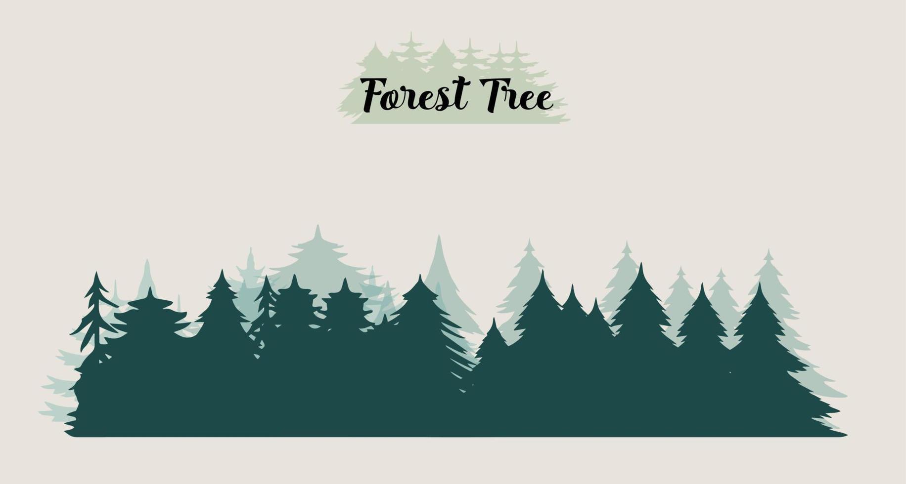 vecteur vert forêt arbre illustrations vintage