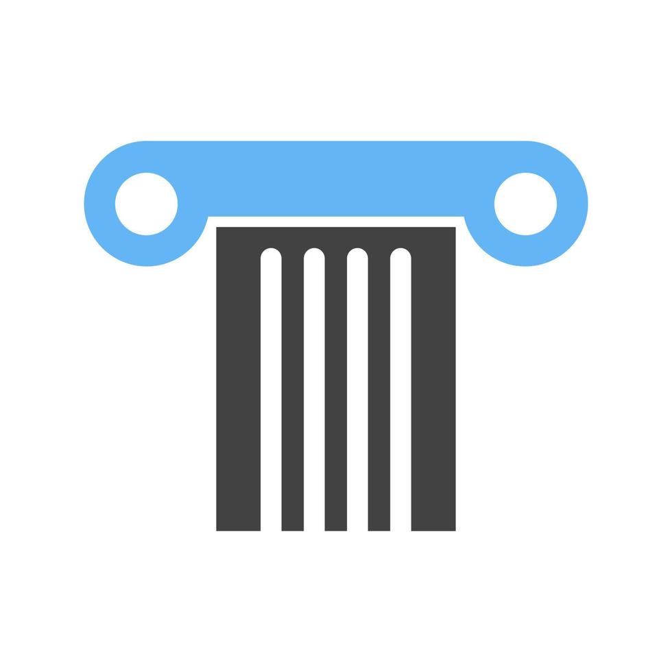 icône de glyphe de pilier bleu et noir vecteur