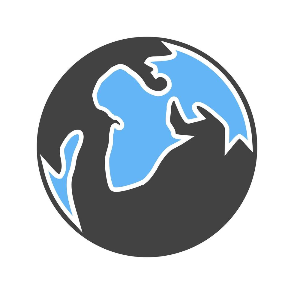 icône de glyphe de navigateur bleu et noir vecteur