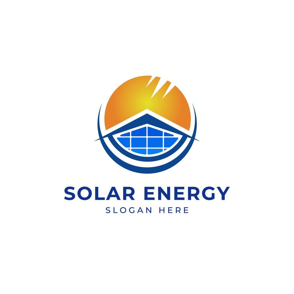 clipart de conception de logo d'énergie solaire de maison solaire. adapté aux entreprises de technologie solaire vecteur