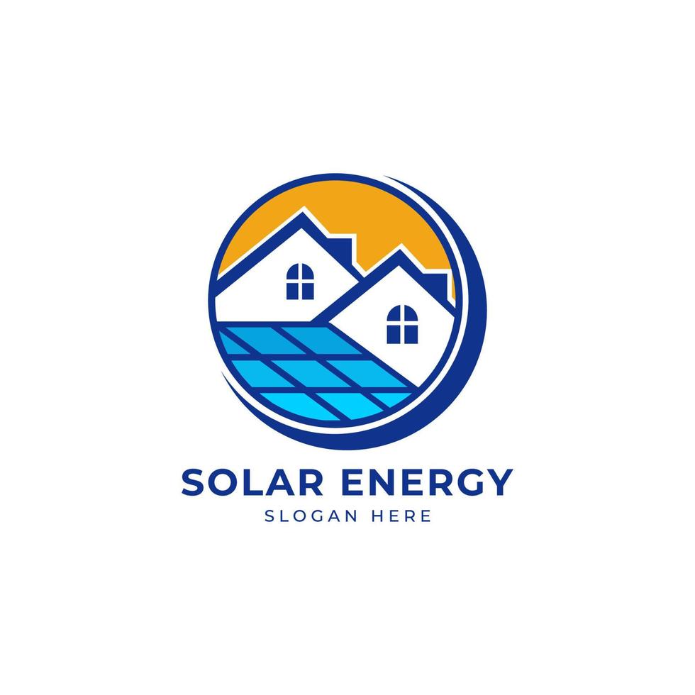 clipart de conception de logo d'énergie solaire de maison solaire. adapté aux entreprises de technologie solaire vecteur