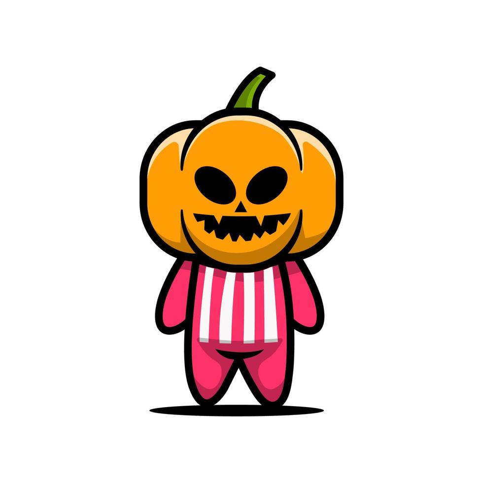 mignon, gosse, à, citrouille, drogue, halloween, mascotte, déguisement vecteur