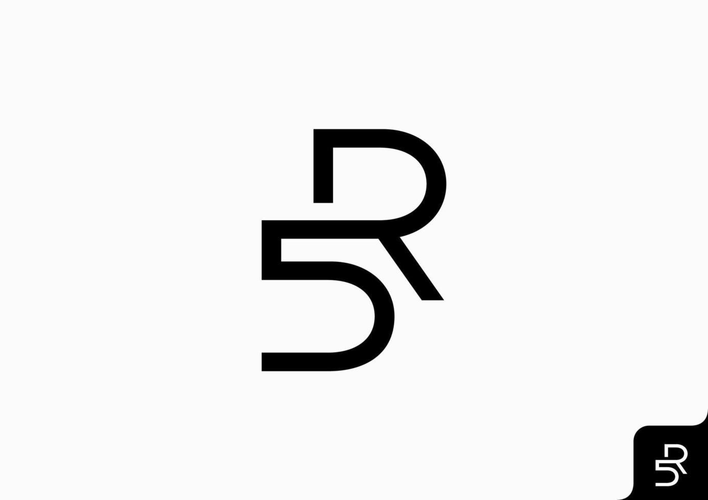 lettre r 5r logo design plat concept minimaliste vecteur