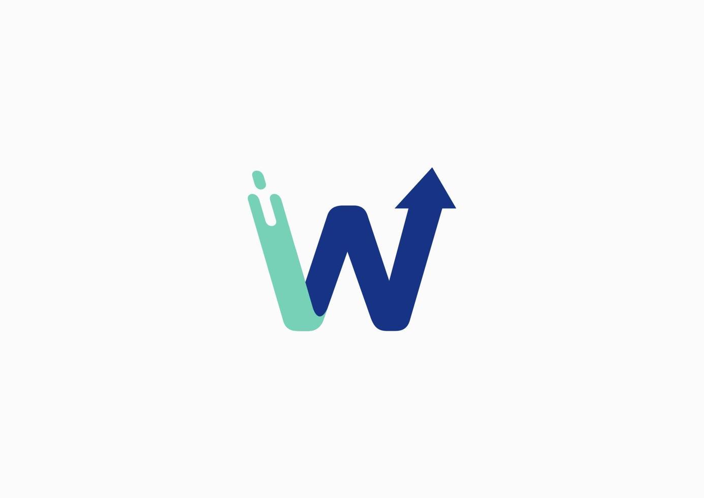 icône du logo lettre w avec un concept plat simple vecteur