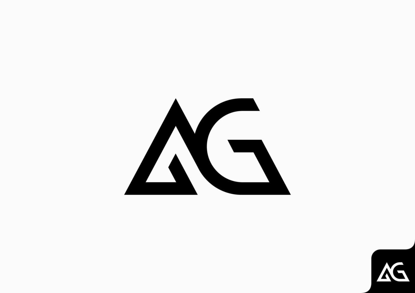 lettre ag ga logo icône élément de modèle de conception vecteur