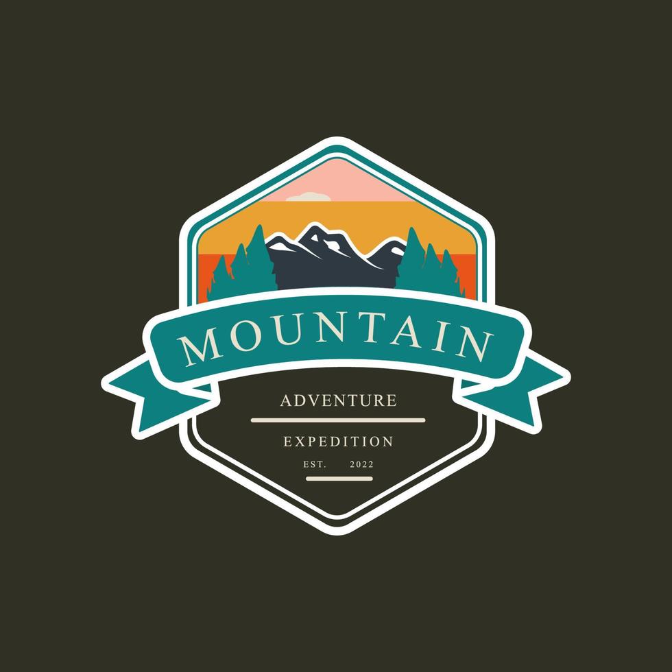 définir l'icône de conception graphique de logo d'aventure de montagne en plein air illustration vectorielle vintage moderne vecteur