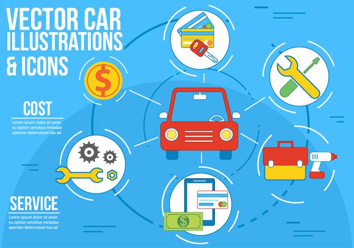 Illustration et icônes gratuites de voiture de vecteur