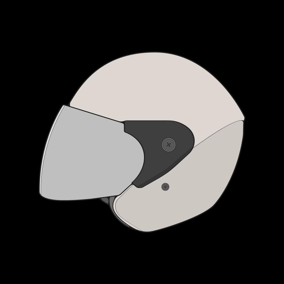 illustration vectorielle de demi-visage de casque de bloc de couleur, concept de casque, vecteur d'art en ligne, art vectoriel