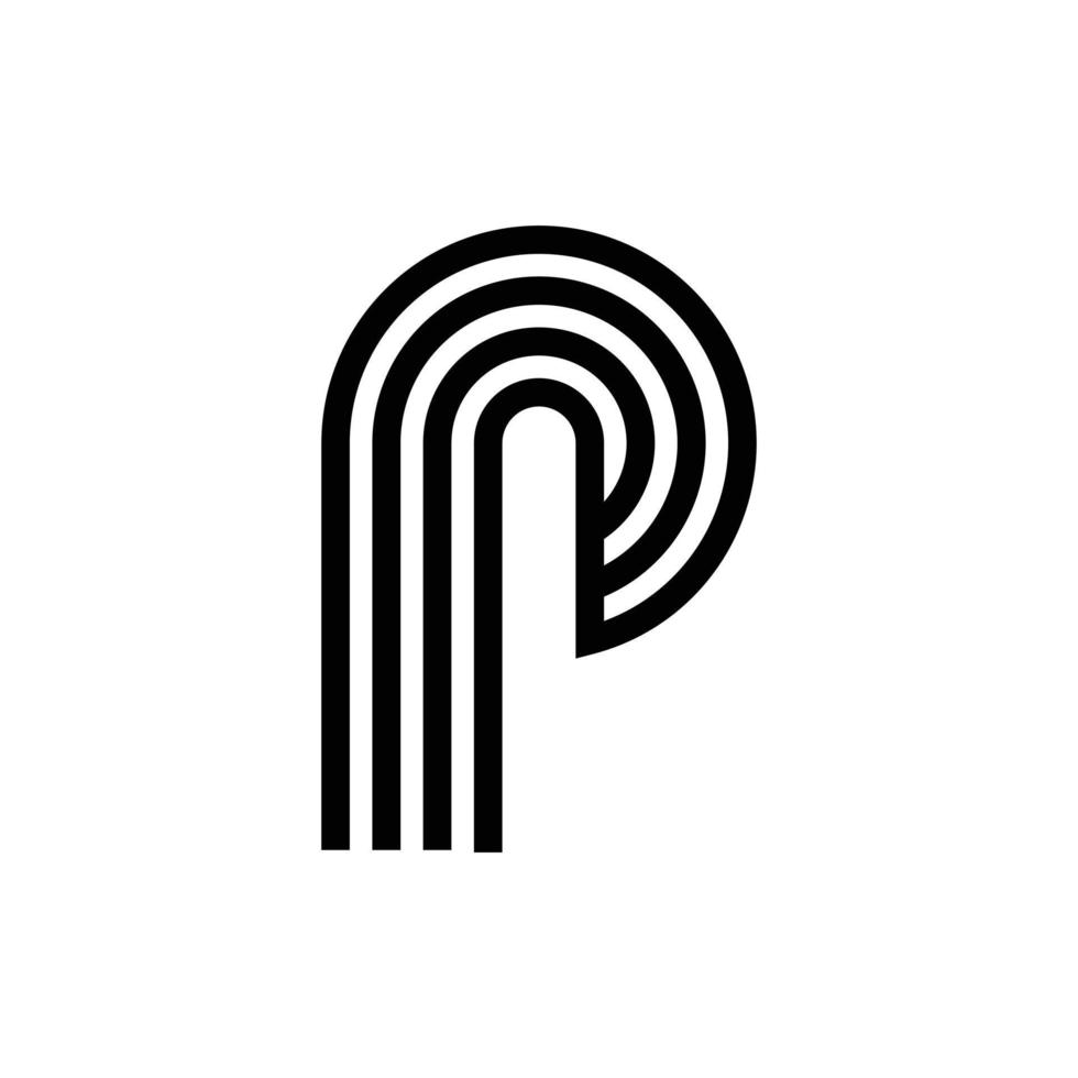 création de logo monogramme lettre p moderne vecteur