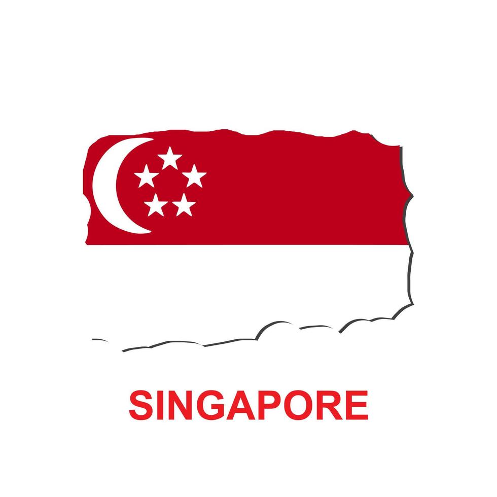 drapeau national de singapour, vecteur intéressant