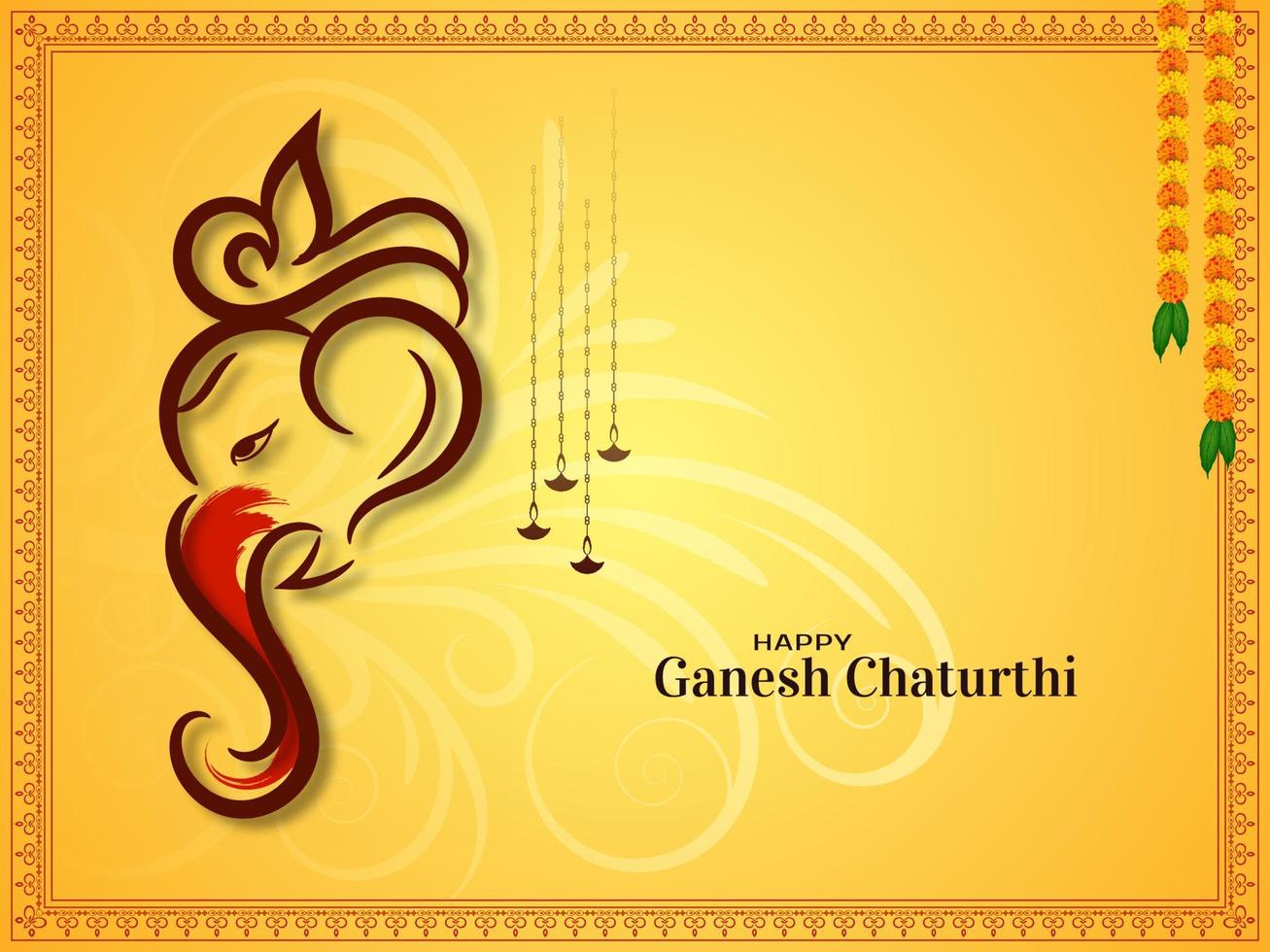 joyeux festival indien ganesh chaturthi fond traditionnel vecteur