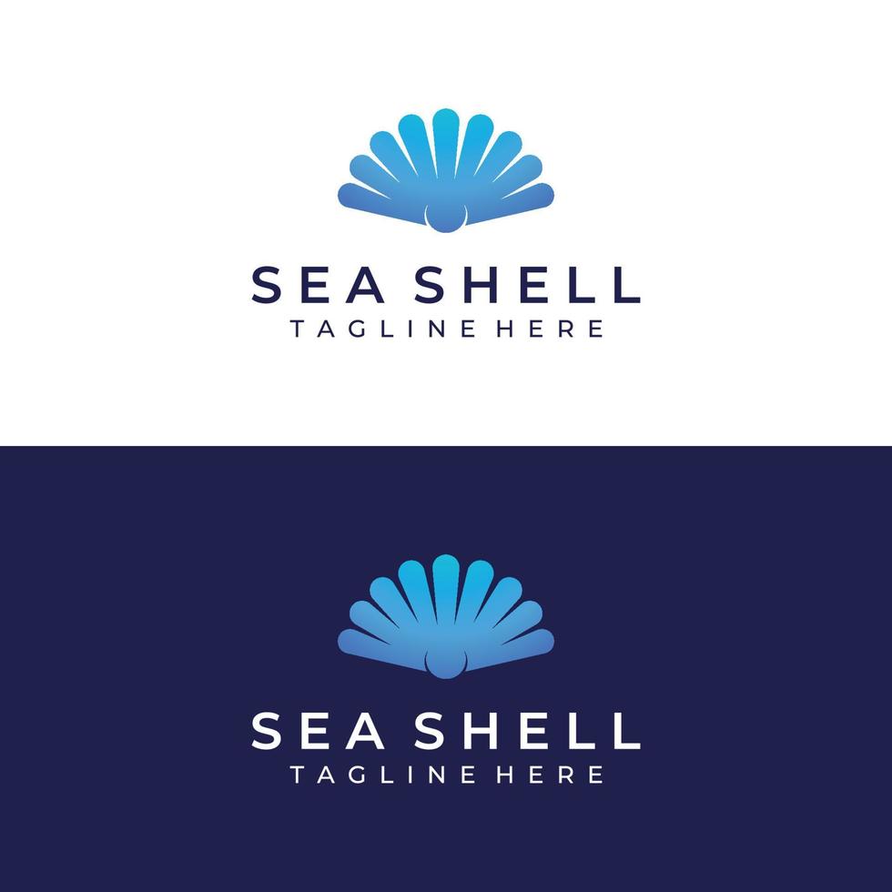 logo de coquille de mer de perle, avec édition de conception d'illustration vectorielle. vecteur
