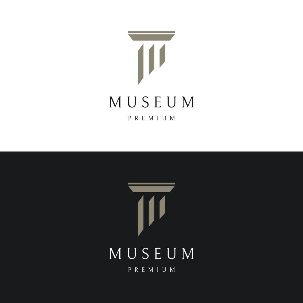 musées, colonnes de musée, lignes de musée, logos de pilier de musée. musées aux concepts minimalistes et modernes. les logos peuvent être utilisés pour les entreprises, les musées et les entreprises. vecteur