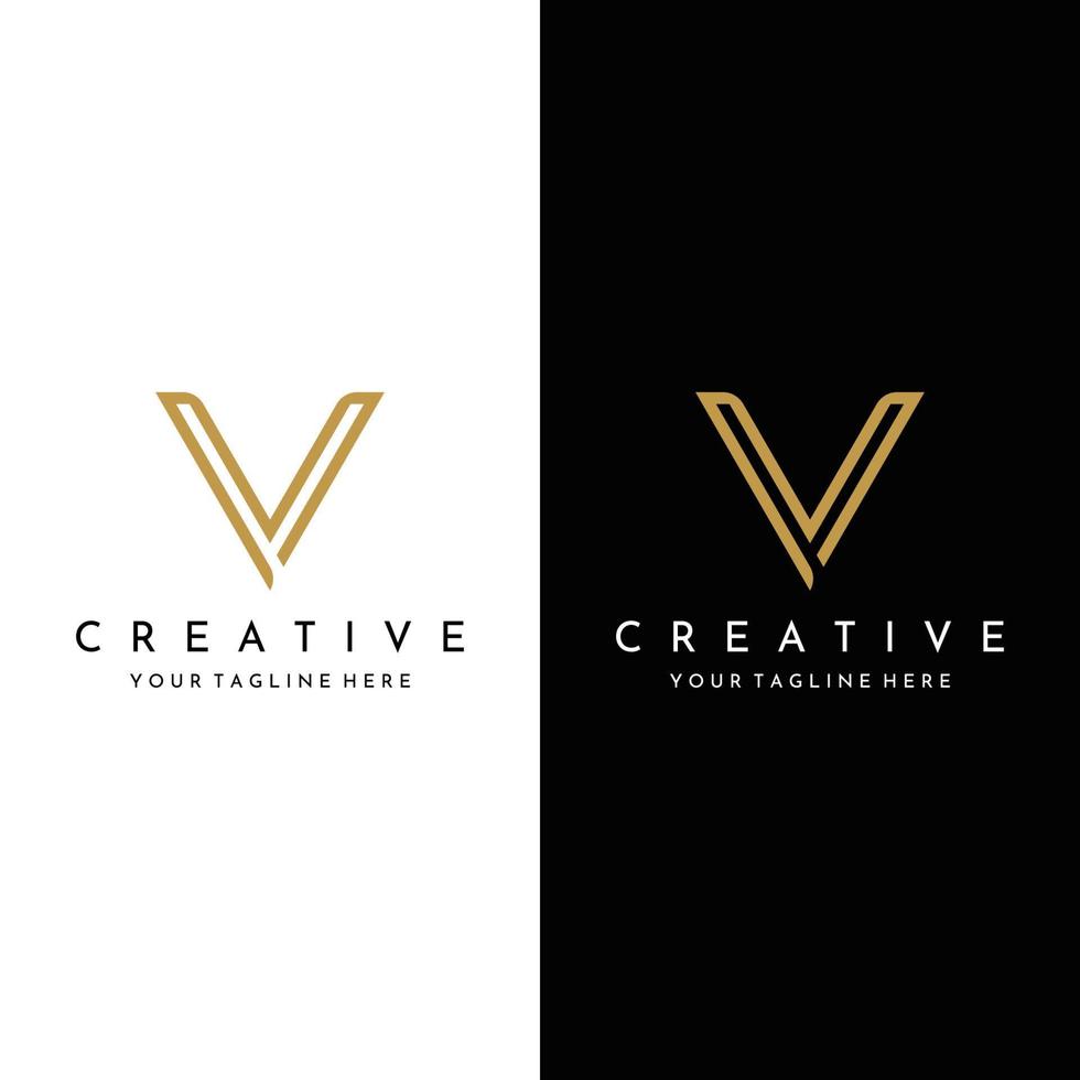 logo design lettre initiale v avec monogramme artistique.logo est moderne, luxueux et élégant. fond isolé. vecteur