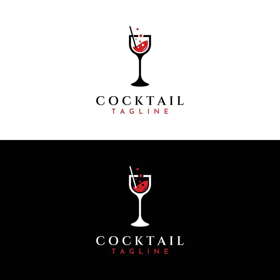 logo de cocktail d'alcool, boissons de boîte de nuit.logos pour les discothèques, les bars et plus encore.dans le style de concept d'illustration vectorielle. vecteur