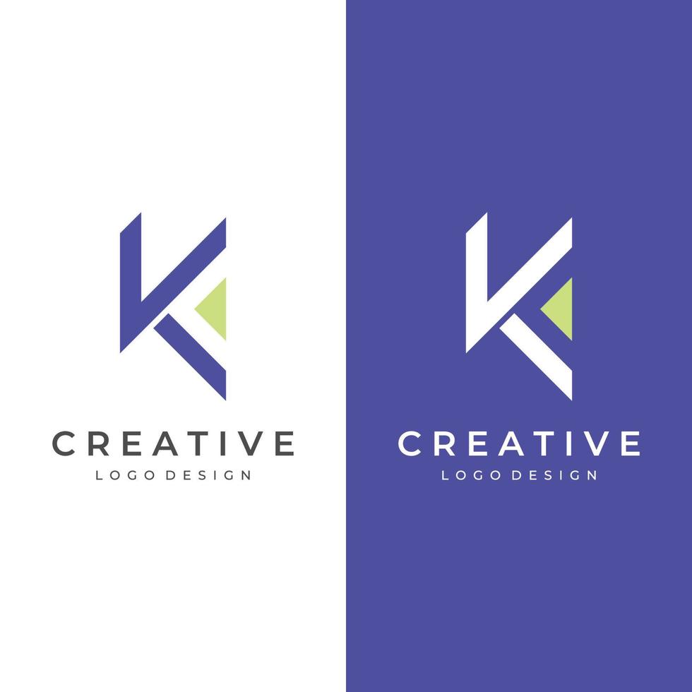 lettre de logo initiale abstraite k avec concept de monogramme. les logos peuvent être utilisés pour les entreprises, les sociétés et autres. vecteur