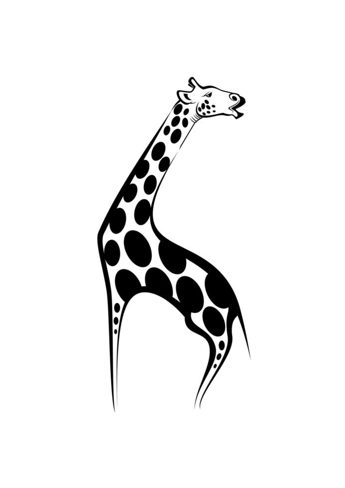 mascotte ou tatouage animal girafe vecteur