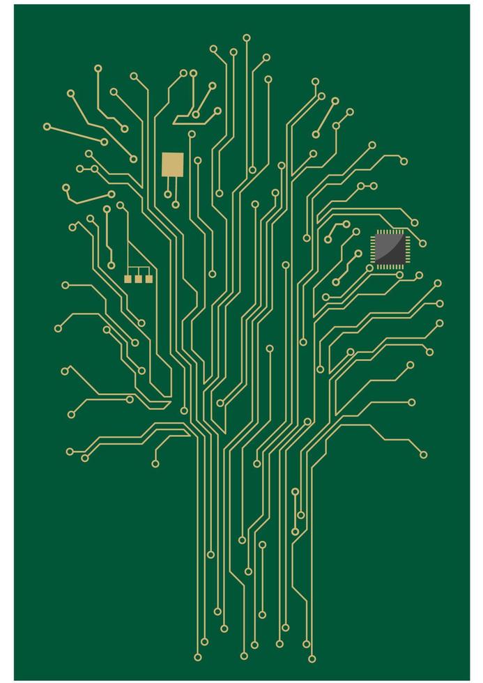 arbre de carte mère d'ordinateur vecteur