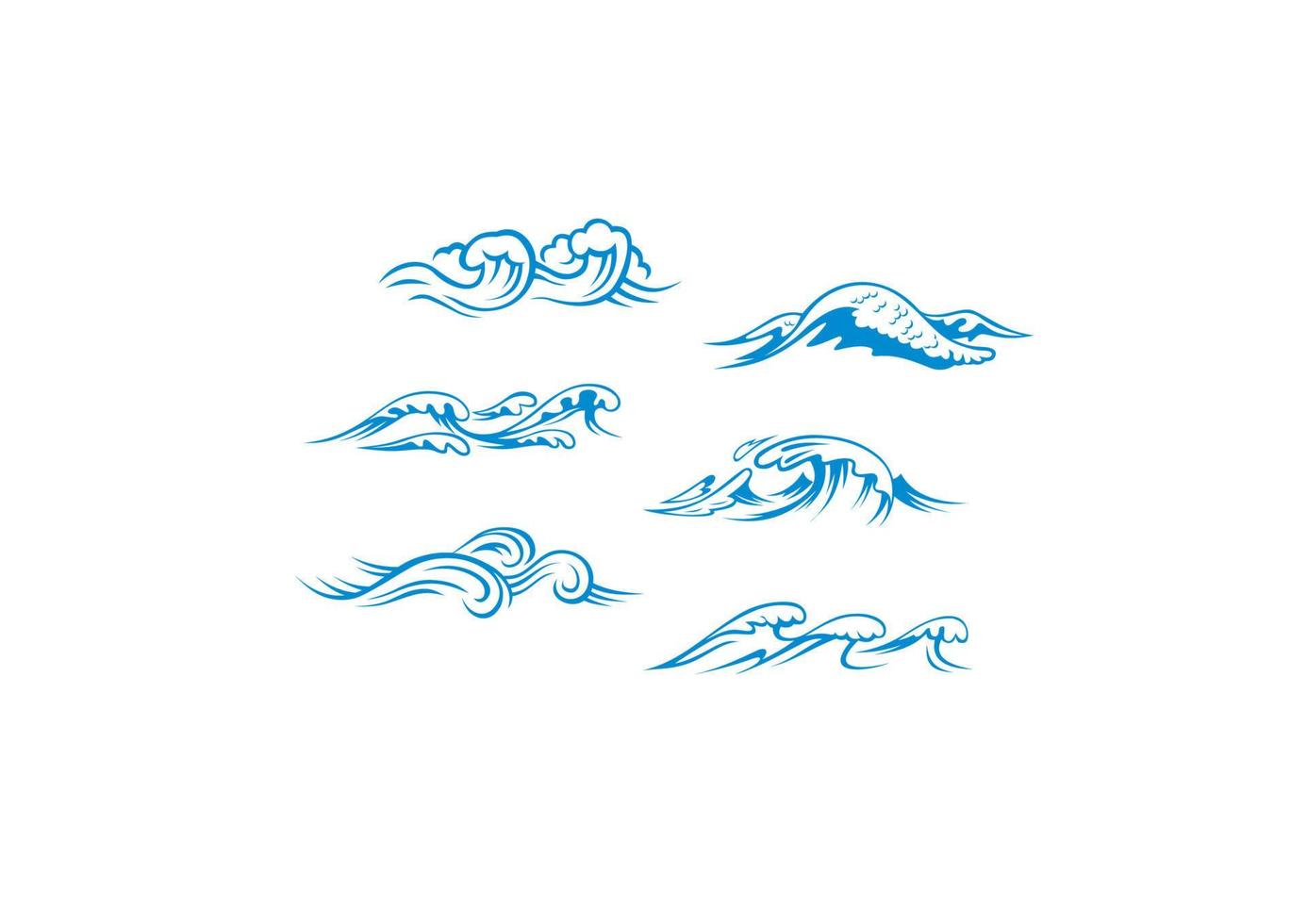 vagues de la mer bleue vecteur