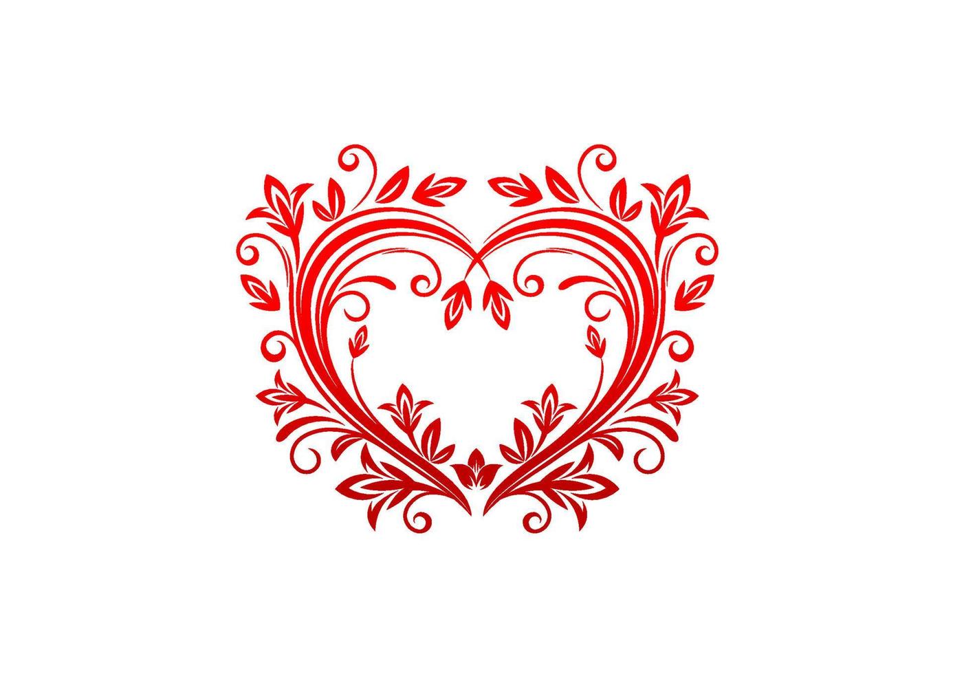 coeur saint valentin dans un style floral vecteur
