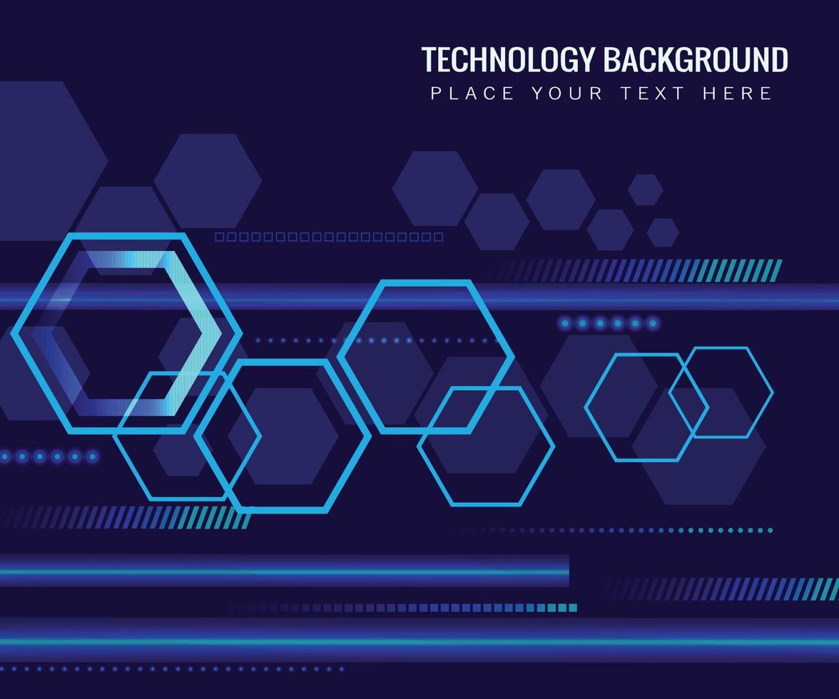hexagone technologique. carte de circuit imprimé d'illustration vectorielle et fond hexagonal. fond de lignes de circuit de technologie abstraite vecteur