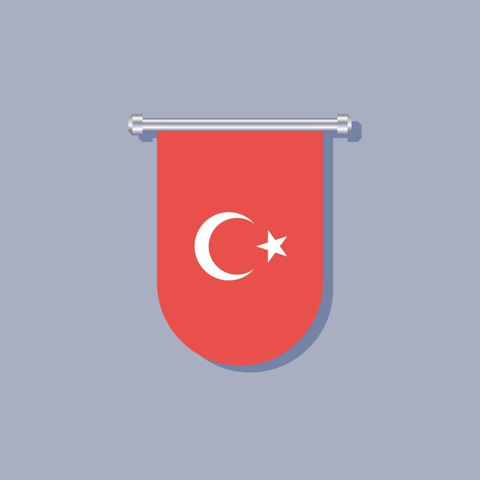 illustration du modèle de drapeau de la turquie vecteur