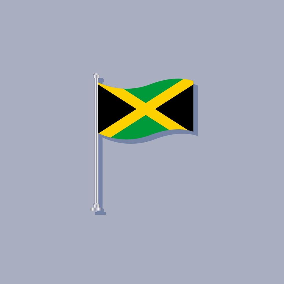 illustration du modèle de drapeau de la jamaïque vecteur