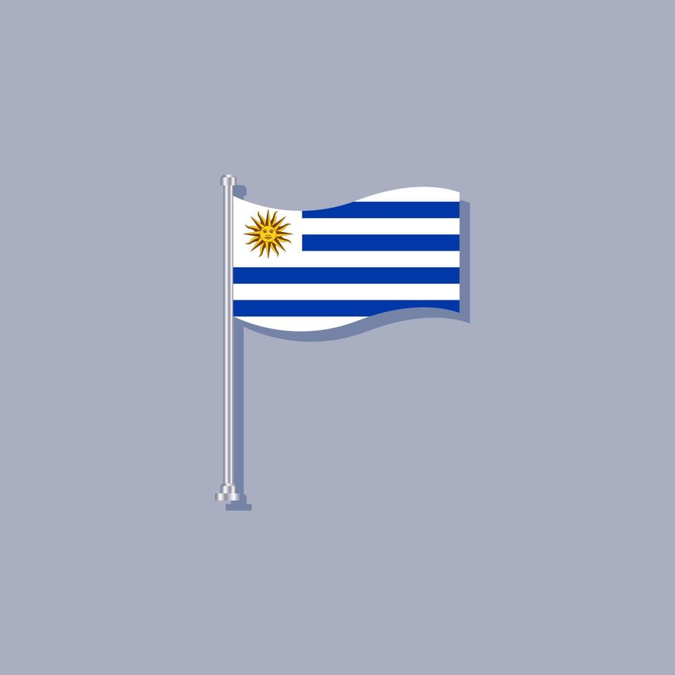 illustration du modèle de drapeau de l'uruguay vecteur