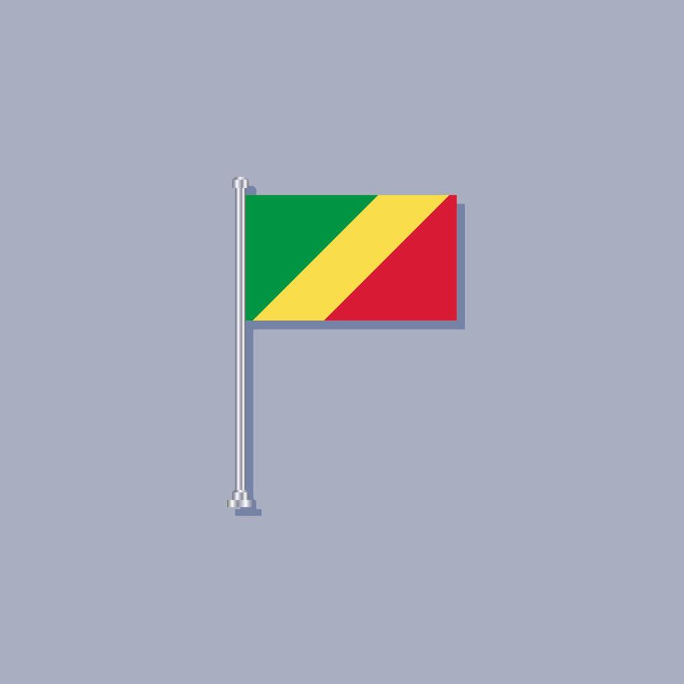 illustration du modèle de drapeau du congo vecteur