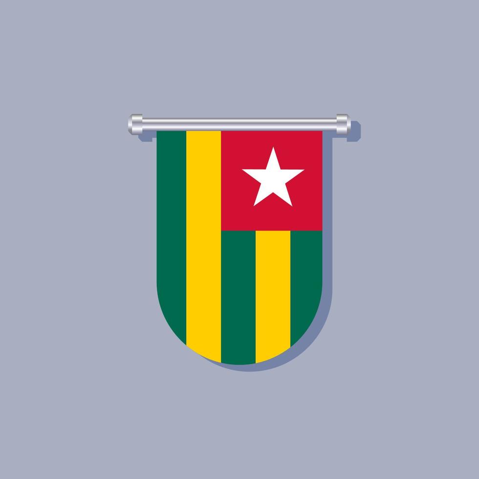 illustration du modèle de drapeau togo vecteur