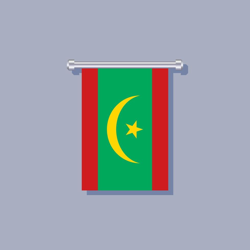 illustration du modèle de drapeau de la mauritanie vecteur