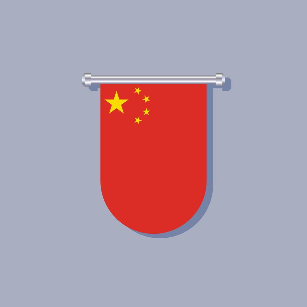 illustration du modèle de drapeau de la chine vecteur