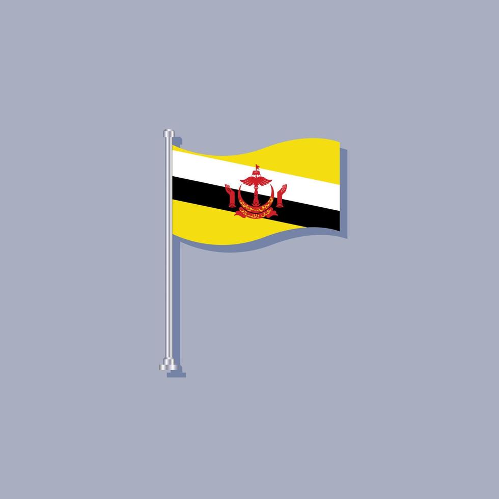 illustration du modèle de drapeau brunei vecteur