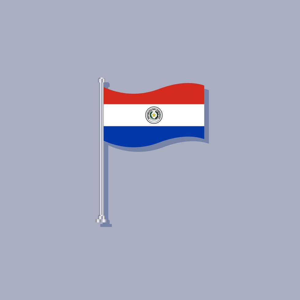 illustration du modèle de drapeau du paraguay vecteur