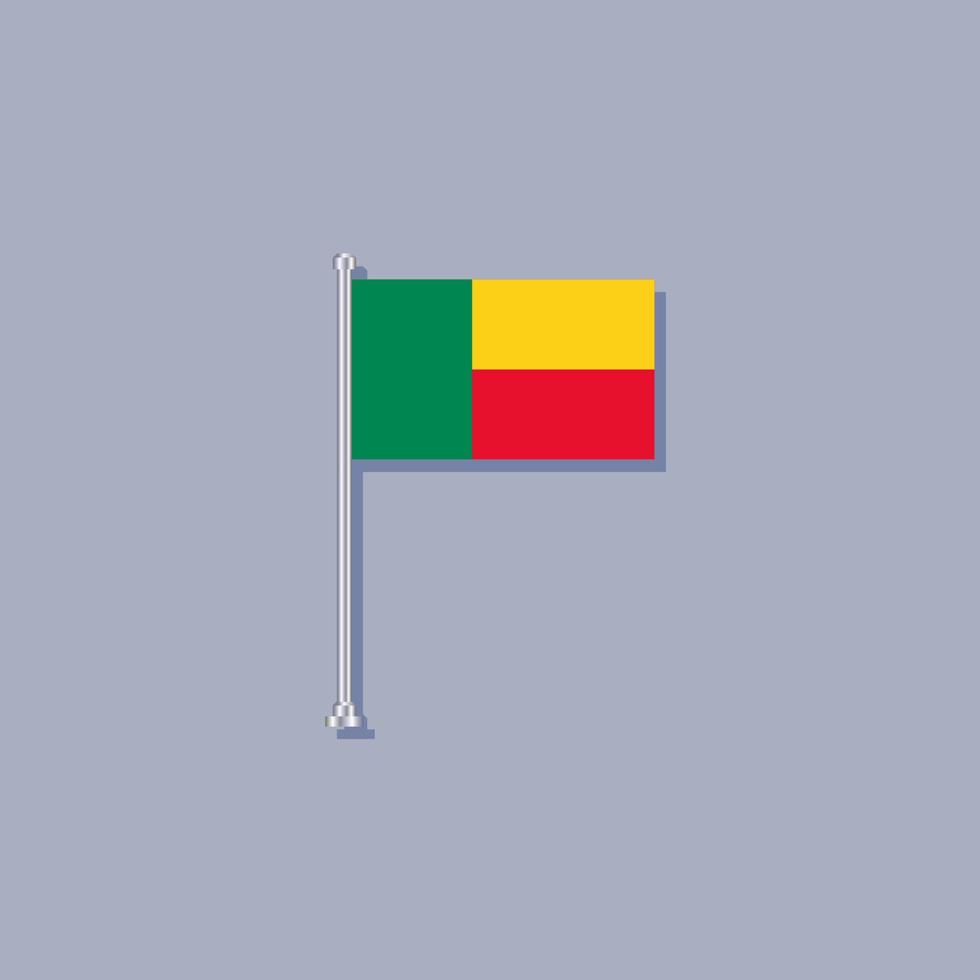 illustration du modèle de drapeau du bénin vecteur