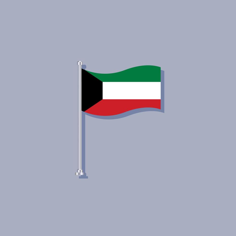 illustration du modèle de drapeau du koweït vecteur