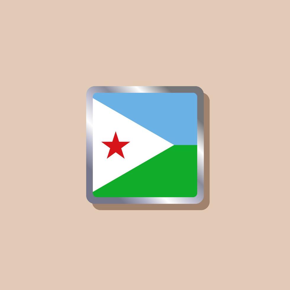 illustration du modèle de drapeau de djibouti vecteur