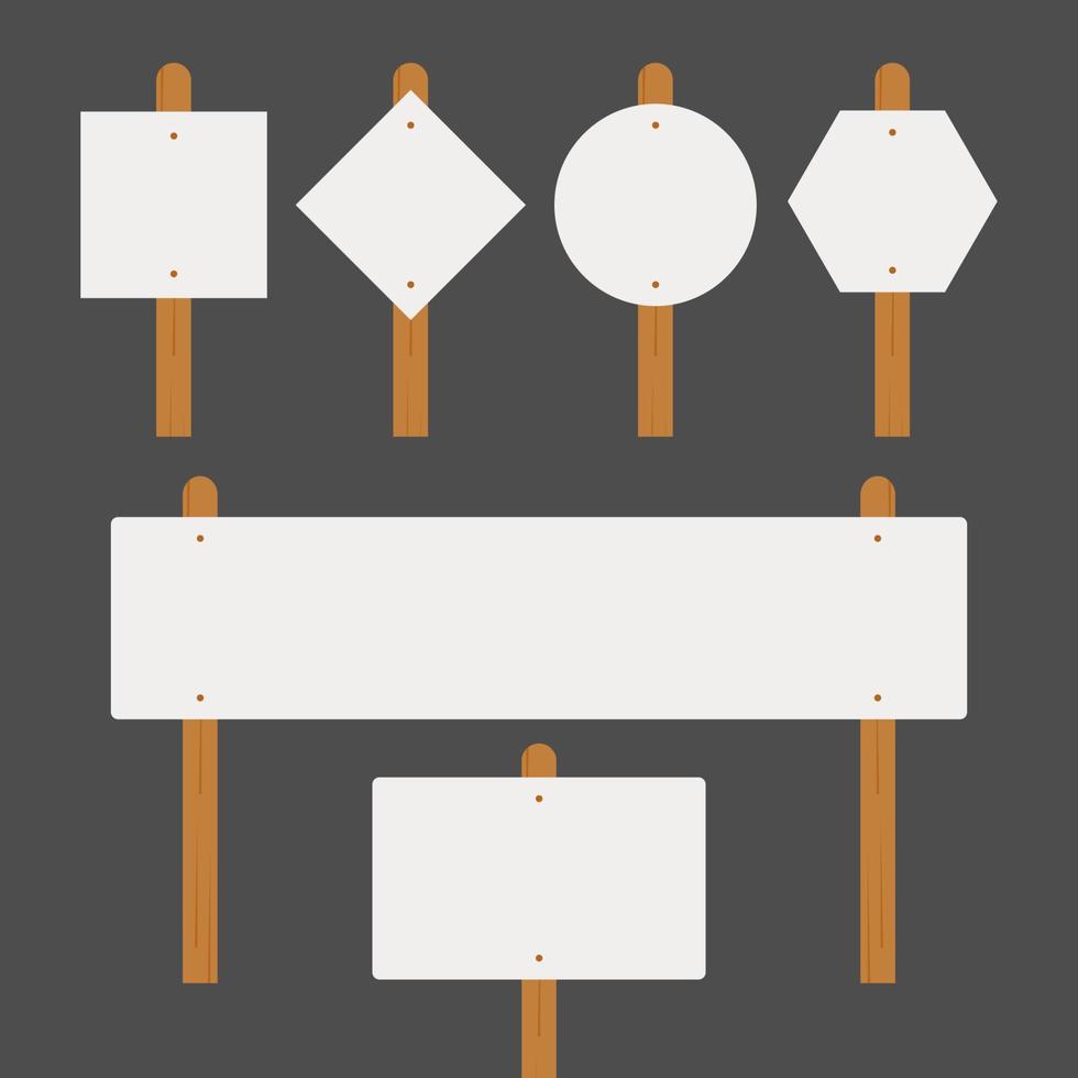 ensemble de modèles de panneaux de signalisation vierges vecteur