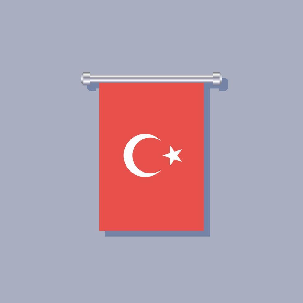 illustration du modèle de drapeau de la turquie vecteur