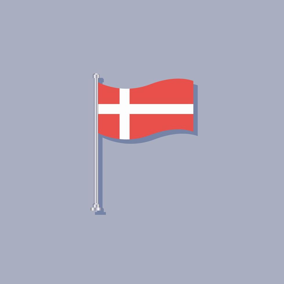 illustration du modèle de drapeau du danemark vecteur