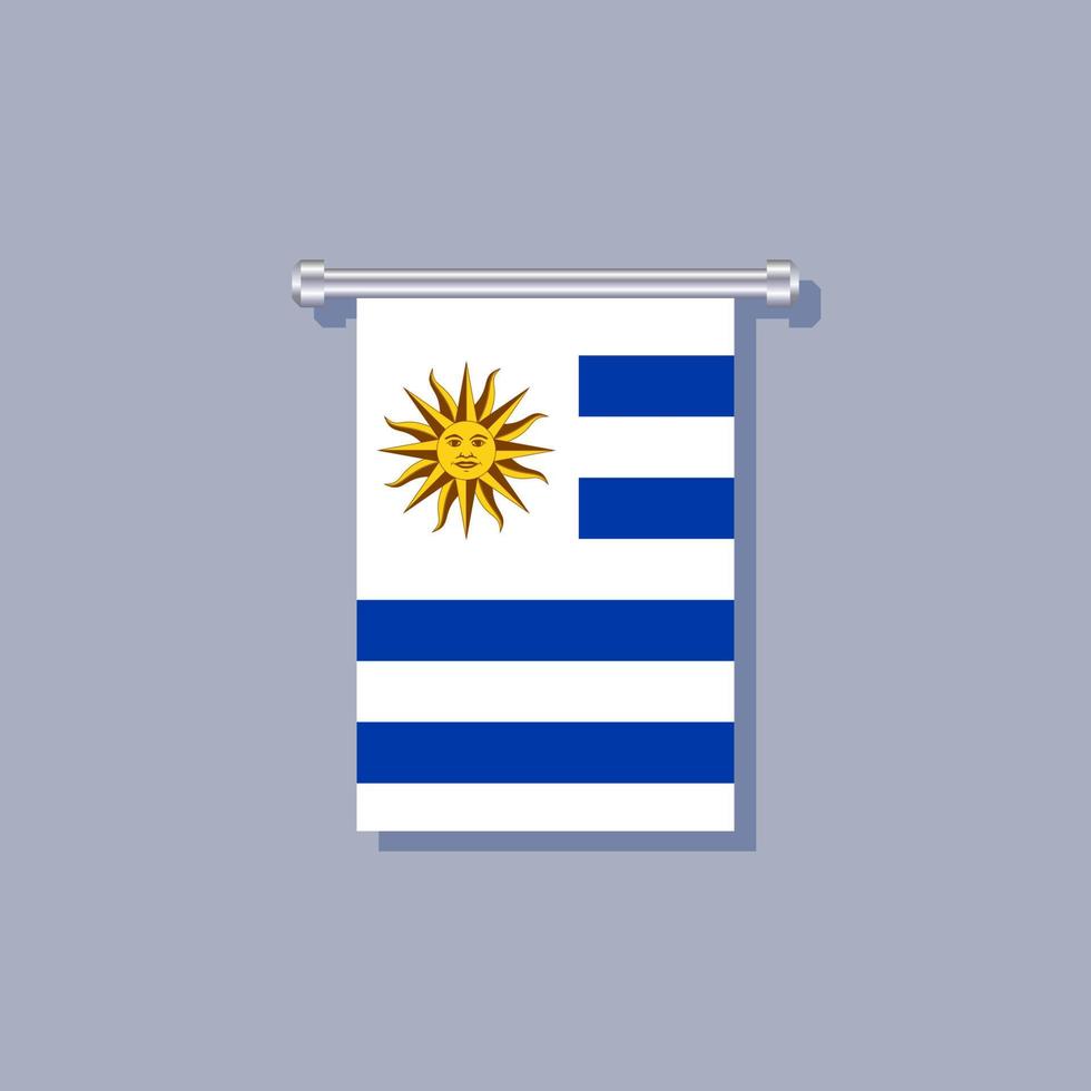 illustration du modèle de drapeau de l'uruguay vecteur