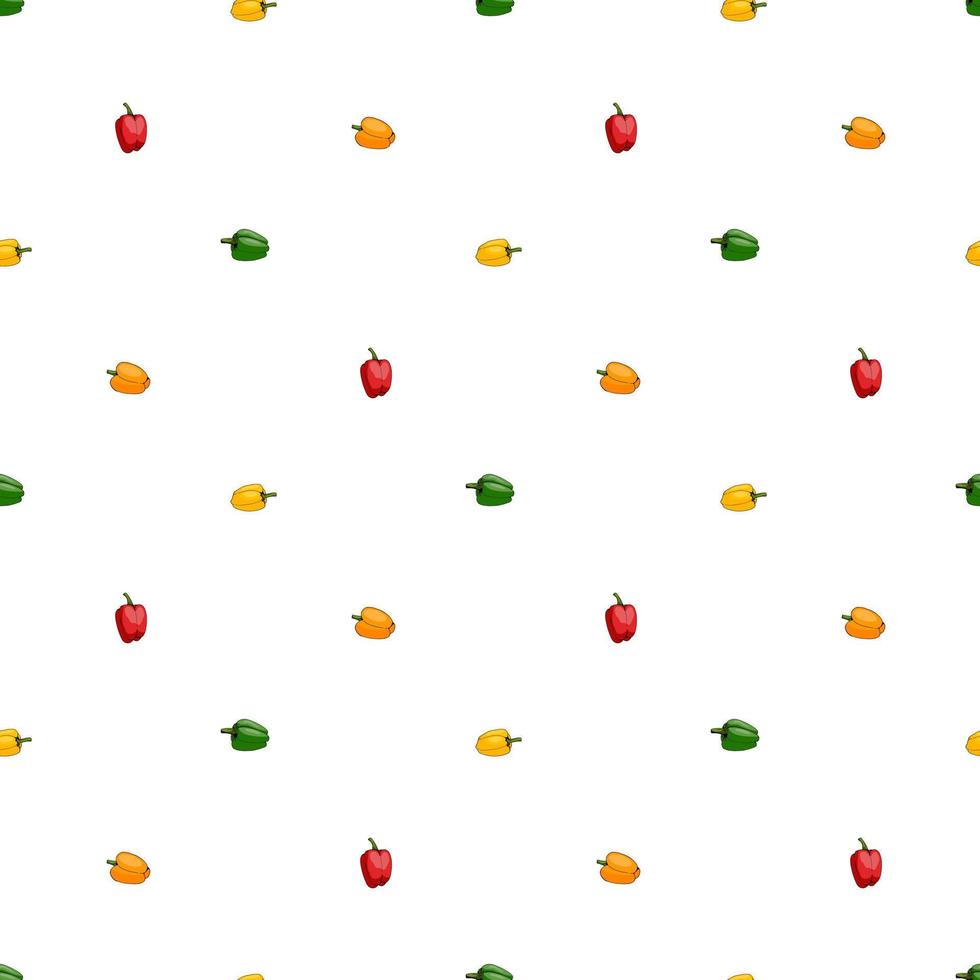 modèle sans couture avec élégants petits poivrons rouges, jaunes, verts, orange sur fond blanc pour tissu, textile, vêtements, nappe et autres choses. image vectorielle. vecteur