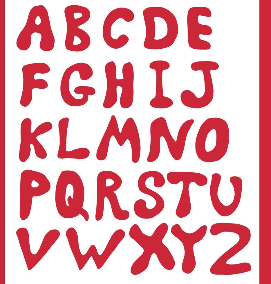 alphabet anglais de couleur rouge. Police de caractère. image vectorielle. vecteur