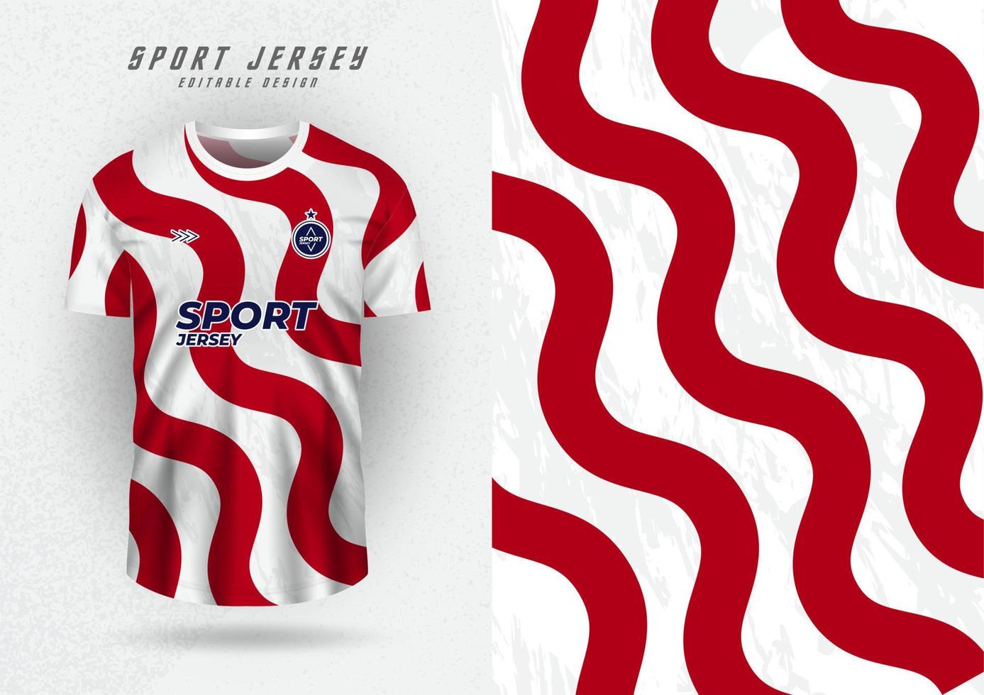 maillots de sport, maillots, chemises de course, zigzag blanc et rouge. vecteur